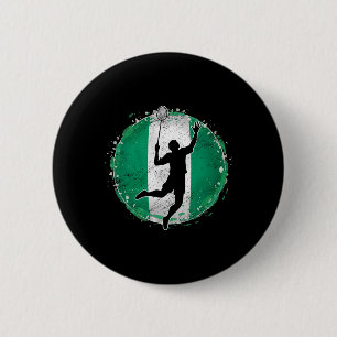 Badge Rond 5 Cm Joueur de badminton Nigeria Drapeau nigérian Niger