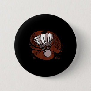 Badge Rond 5 Cm Joueur de badminton Sportif Athlète Jeu Volant Lo