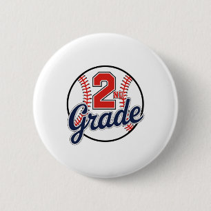Badge Rond 5 Cm Joueur de baseball de 2e année Baseball Retour à l