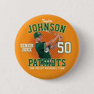Badge Rond 5 Cm Joueur de baseball Photo personnalisée Journee spo