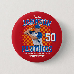 Badge Rond 5 Cm Joueur de baseball Photo personnalisée Sports Jour
