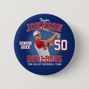 Badge Rond 5 Cm Joueur de baseball Photo personnalisée Sports Seni