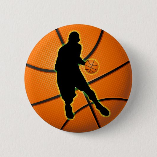 BADGE ROND 5 CM JOUEUR DE BASKET (Devant)