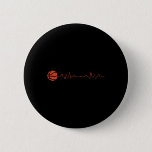 Badge Rond 5 Cm Joueur de basket-ball Heartbeat