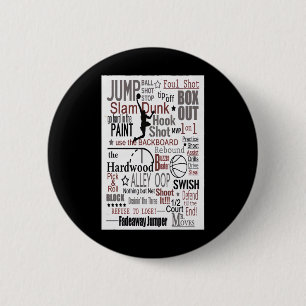 Badge Rond 5 Cm Joueur de basket-ball masculin - Basket-ball Jump