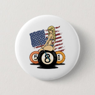 Badge Rond 5 Cm Joueur de billard de 8 balles Joueur de billard de