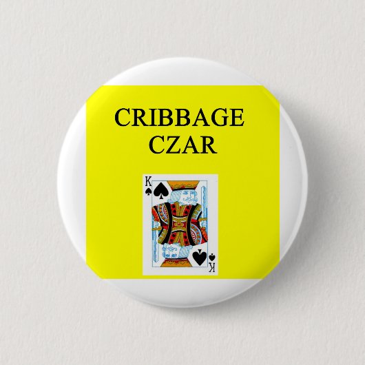 Badge Rond 5 Cm Joueur de CRIBBAGE (Devant)