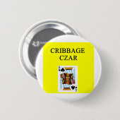 Badge Rond 5 Cm Joueur de CRIBBAGE (Devant & derrière)