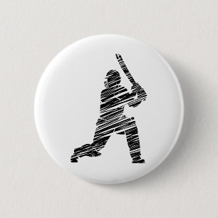 Badge Rond 5 Cm Joueur de cricket 8