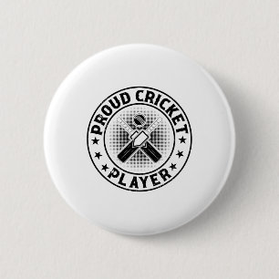 Badge Rond 5 Cm Joueur de cricket fier - Joueur de cricket joueur 