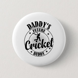 Badge Rond 5 Cm Joueur de cricket - Le cricket futur de papa