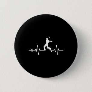 Badge Rond 5 Cm Joueur de cricket Sport de cricket Cricket