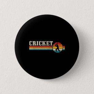 Badge Rond 5 Cm Joueur de cricket Sports Vintage Rétro Cricket