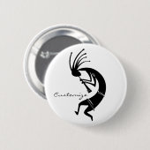 Badge Rond 5 Cm Joueur de flûte Kokopelli Thunder_Cove (Devant & derrière)