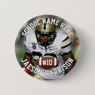 Badge Rond 5 Cm Joueur de football Ajouter un nom Numéro Équipe et