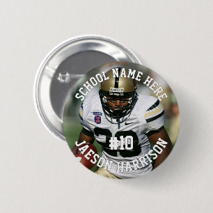 Badge Rond 5 Cm Joueur de football Ajouter un nom Numéro Équipe et
