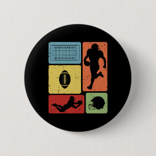 Badge Rond 5 Cm Joueur de football américain drôle Enthousiaste du