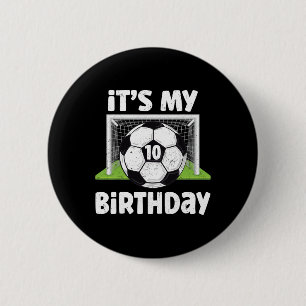 Badge Rond 5 Cm Joueur de football de 10 ans Fête des 10 ans Enfan