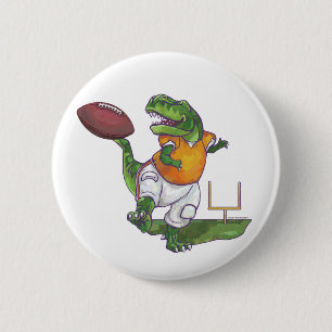 Badge Rond 5 Cm Joueur de football Dino
