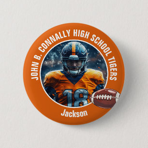 Badge Rond 5 Cm Joueur de football du lycée d'Orange
