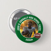 Badge Rond 5 Cm Joueur de football du lycée Vert (Devant & derrière)