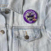 Badge Rond 5 Cm Joueur de football du lycée violet (En situation)