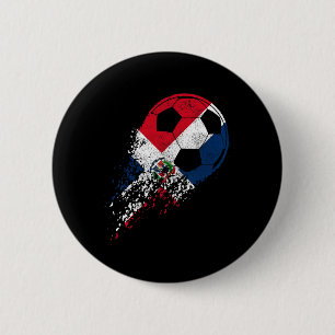 Badge Rond 5 Cm Joueur de football fière de la République dominica