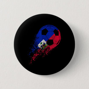 Badge Rond 5 Cm Joueur de football haïtien Fierté du drapeau haïti