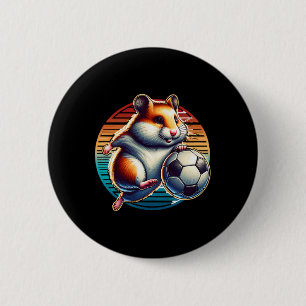 Badge Rond 5 Cm Joueur de football Hamster Cool Byll Champion Enfa