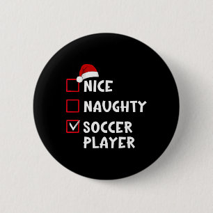Badge Rond 5 Cm Joueur de football mignon et vilain drôle de liste