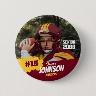 Badge Rond 5 Cm Joueur de football nuit senior photo personnalisée