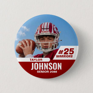 Badge Rond 5 Cm Joueur de football nuit senior photo personnalisée