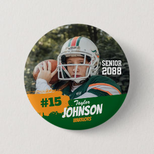 Badge Rond 5 Cm Joueur de football nuit senior photo personnalisée