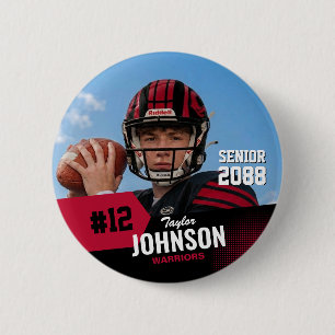 Badge Rond 5 Cm Joueur de football nuit senior photo personnalisée