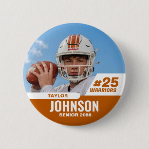 Badge Rond 5 Cm Joueur de football nuit senior photo personnalisée