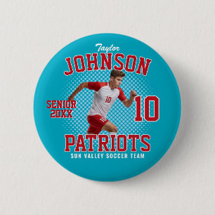 Badge Rond 5 Cm Joueur de football Photo personnalisée Journee spo