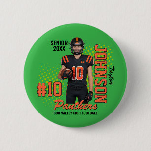 Badge Rond 5 Cm Joueur de football Photo personnalisée Soirée seni