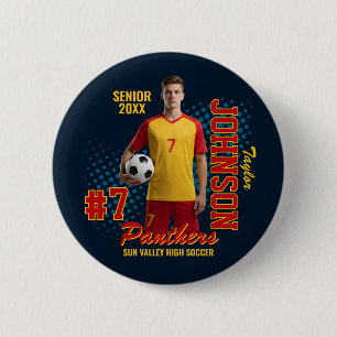 Badge Rond 5 Cm Joueur de football Photo personnalisée Soirée seni
