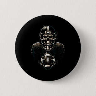 Badge Rond 5 Cm Joueur de football squelette Halloween Soky Srts G