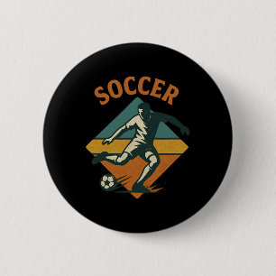 Badge Rond 5 Cm Joueur de football vintage coup de pied style clic