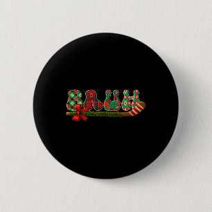 Badge Rond 5 Cm Joueur de gardien de hockey sur glace de Noël Bruh