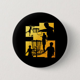 Badge Rond 5 Cm Joueur de golf à disque drôle Disque volant cool S