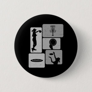 Badge Rond 5 Cm Joueur de golf à disque drôle Disque volant cool S