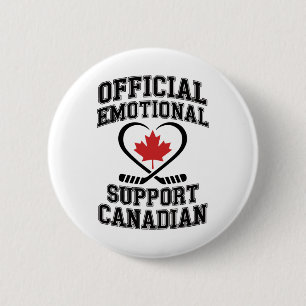 Badge Rond 5 Cm Joueur de hockey canadien de soutien émotionnel of