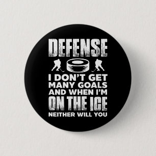 Badge Rond 5 Cm Joueur de hockey sur glace Gardien de but Défense