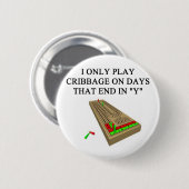 Badge Rond 5 Cm joueur de jeu de cribbage (Devant & derrière)