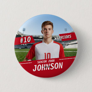 Badge Rond 5 Cm Joueur de l'équipe de football senior Sports coule