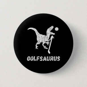 Badge Rond 5 Cm Joueur de mini-golf drôle Golfeur dinosaure T-rex 