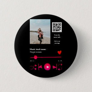 Badge Rond 5 Cm Joueur de musique couple personnalisé amour q r co