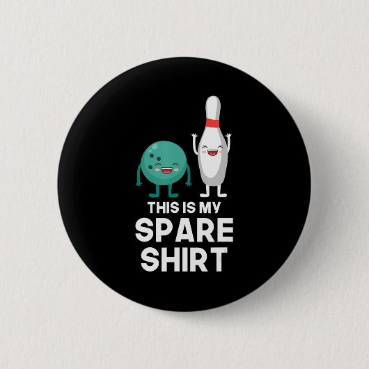 Badge Rond 5 Cm Joueur de quilles Cadeau Split Ball and Pin C'est (Devant)